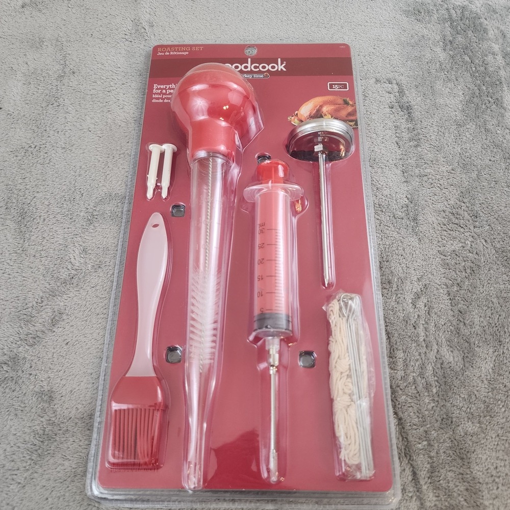 15pc Turkey Roasting Set - Brush‎ Injector Baster Thermometer, Lacers Good Cook